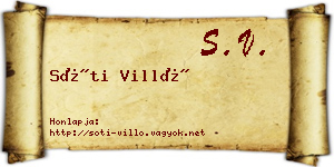 Sóti Villő névjegykártya